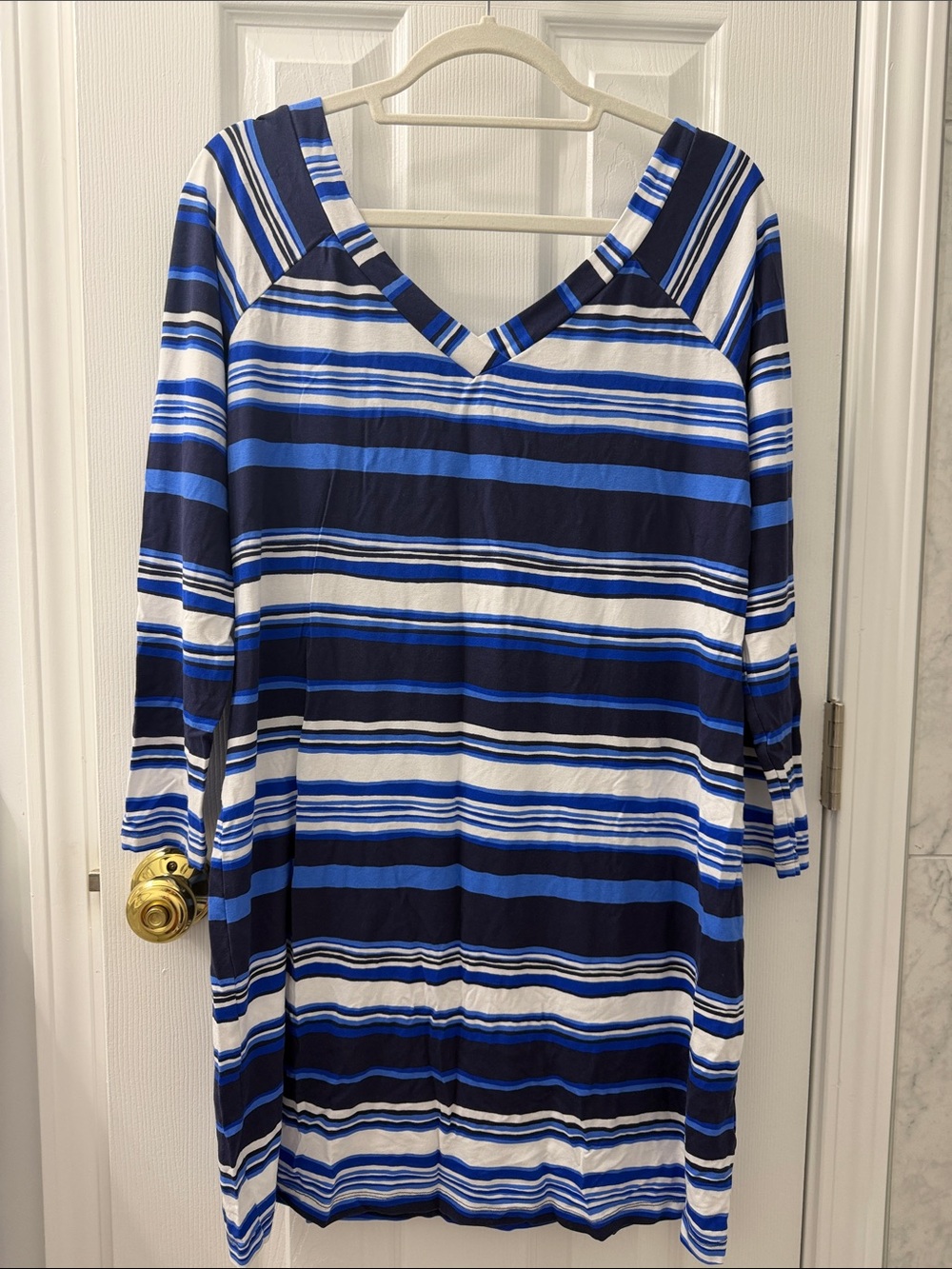 Lily Pulitzer Double V-Neck Blue & White Women's Dress